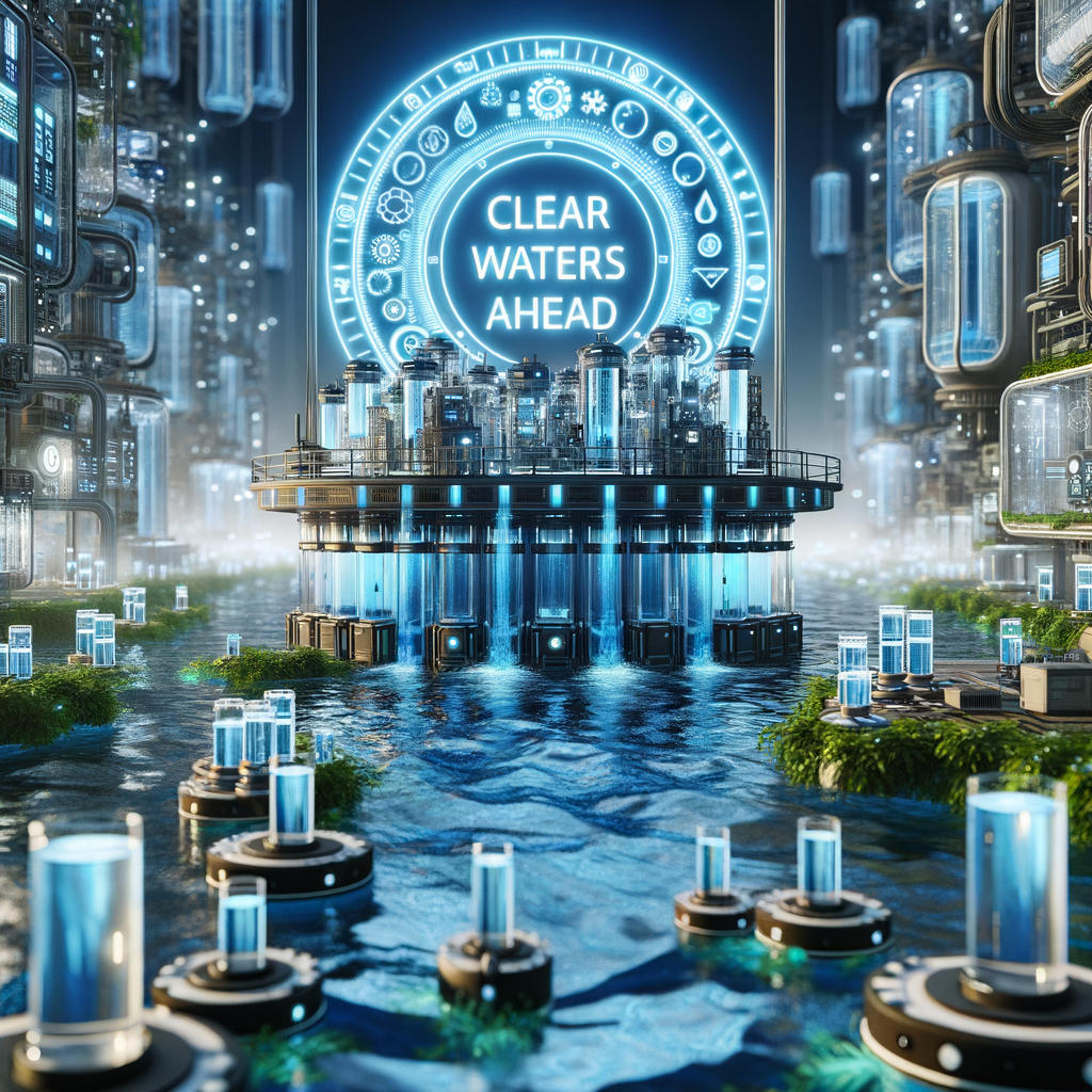 Revolutionary filtration systems showcasing advanced water filtration and innovative water purification technologies, symbolizing 'Clear Waters Ahead' and the future of water filtration with new filtration systems and clean water solutions.